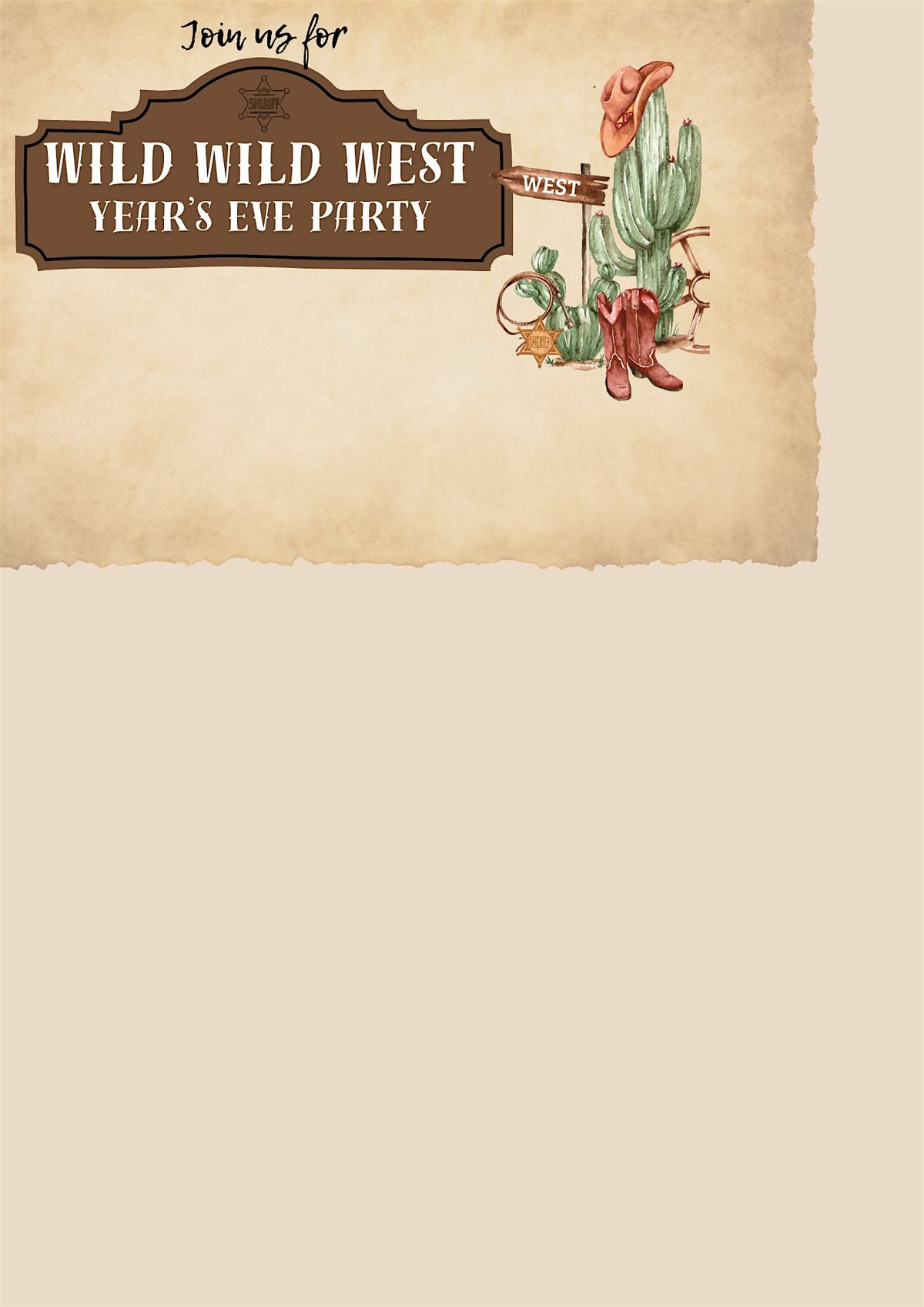New Years Eve Party - Wild Wild West