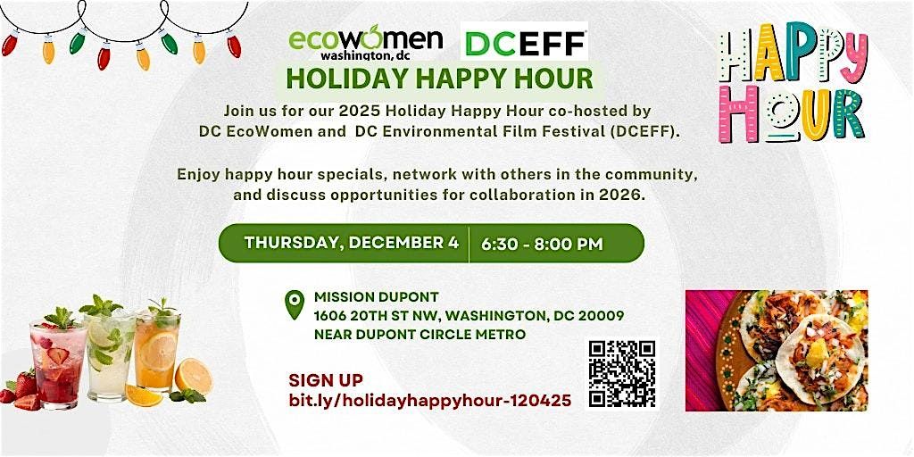 December 4: DC EcoWomen & DCEFF Holiday Happy Hour