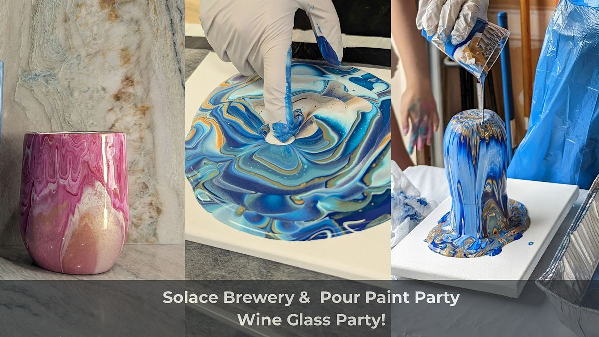 Wine Glass & Canvas Acrylic Pouring Event