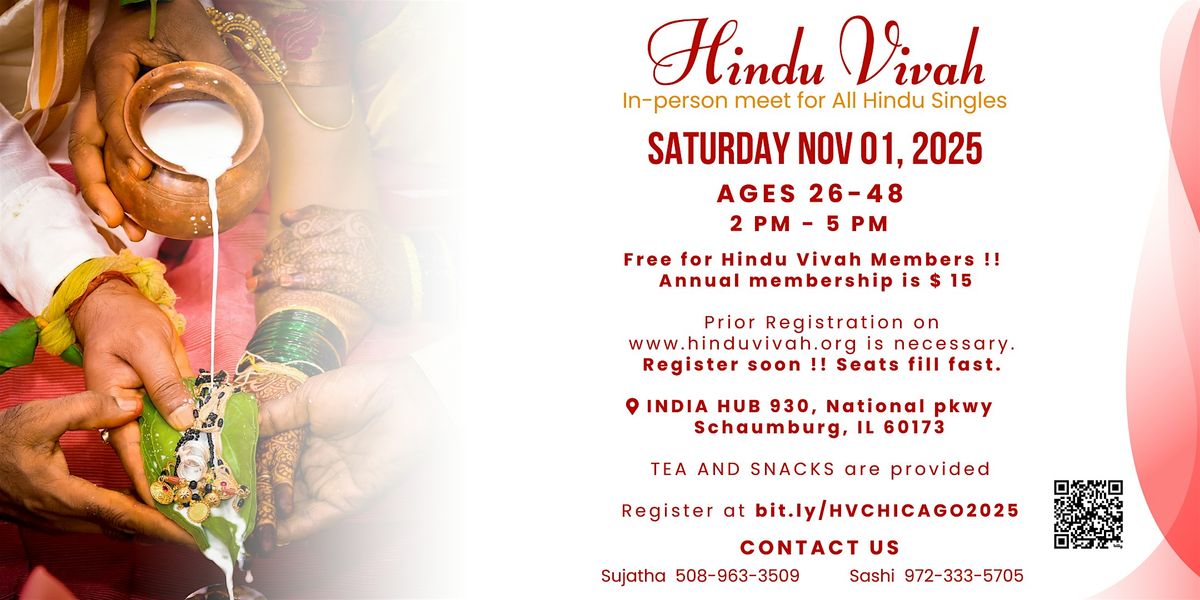 Matchmaking Event for Hindu Indian Singles by HinduVivah in Chicago