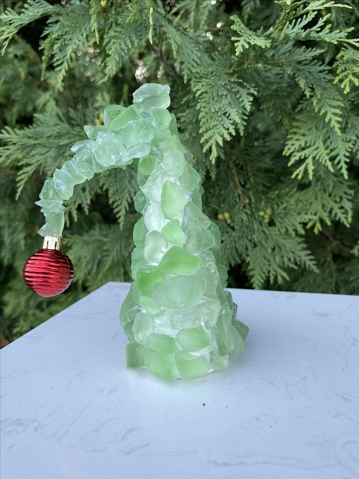 \u201cThe Green Man\u201d Themed Christmas Tree; Sea glass workshop