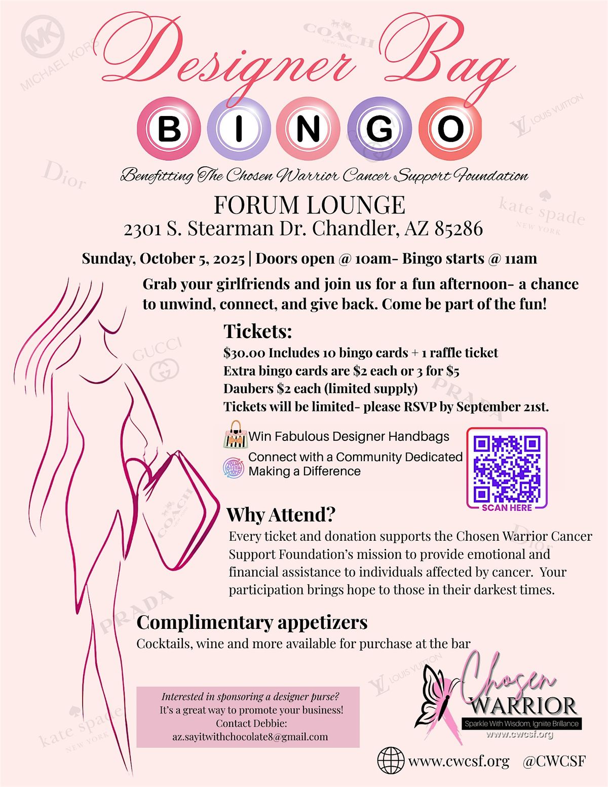 Designer Bag Bingo: Benefiting The Chosen Warrior Cancer Support Fndn