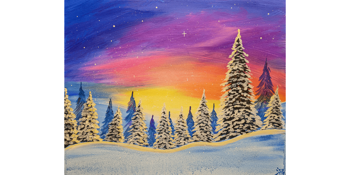 Snowy Sunset Dreamscape - Paint and Sip in Sacramento | Classpop!\u2122