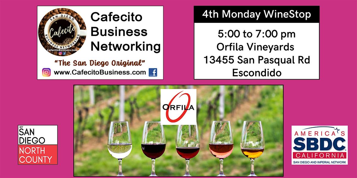 North County Wine Stop - Business Networking 3rd Monday May