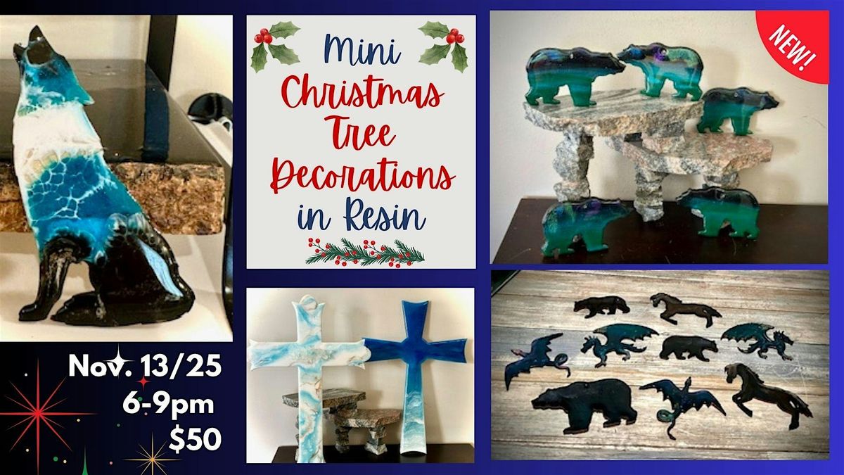 Mini Christmas Tree Decorations in Resin