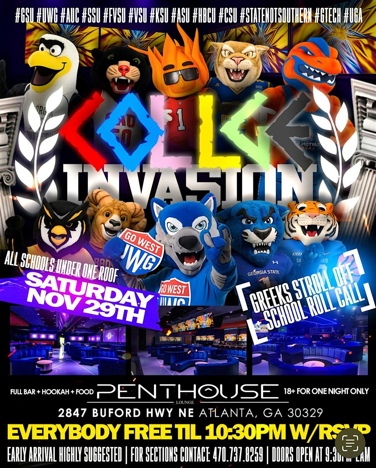 COLLEGE INVASION ~ GA\u2019s BIGGEST COLLEGE UNITY PARTY EVER!