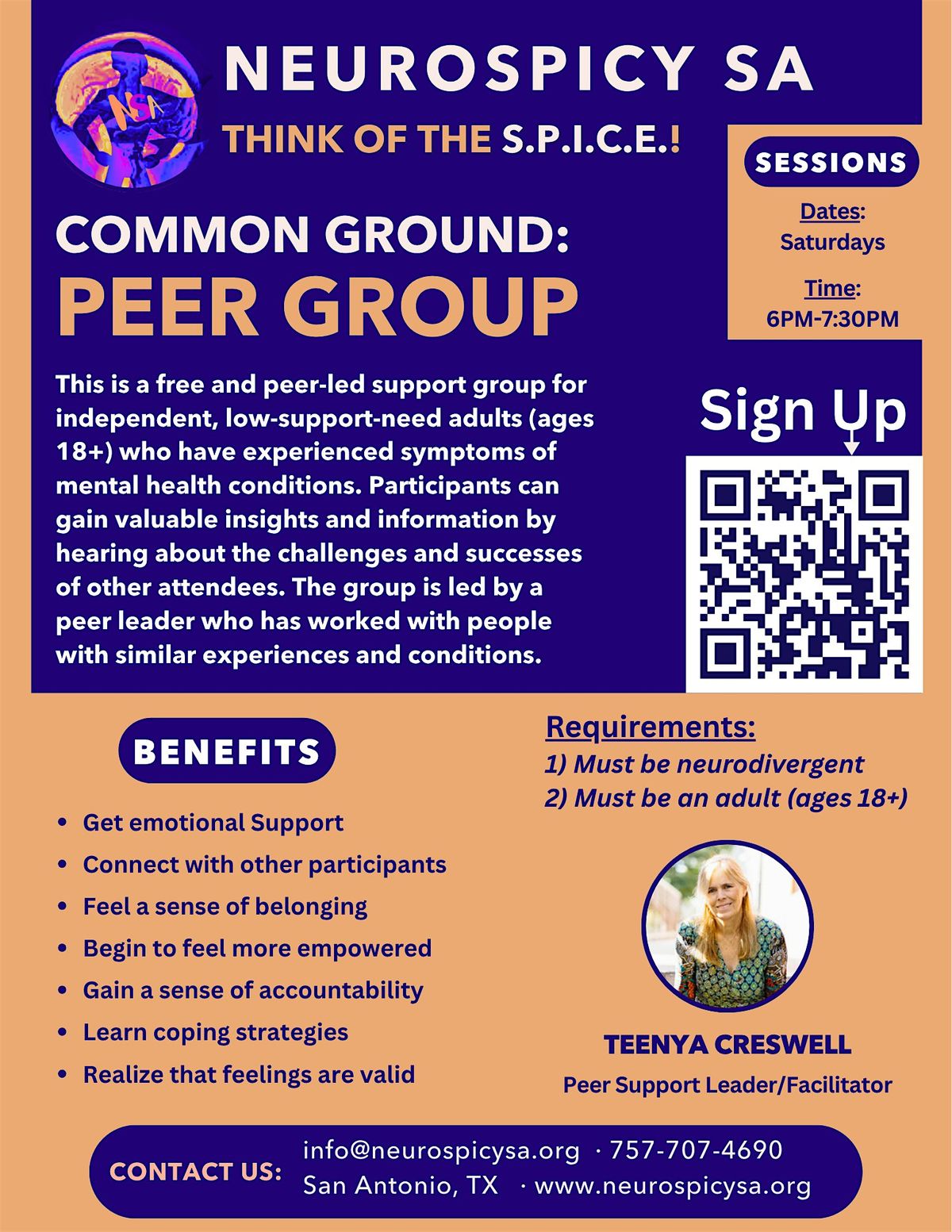 Neurospicy SA: Common Ground - Peer Group (Free Session)