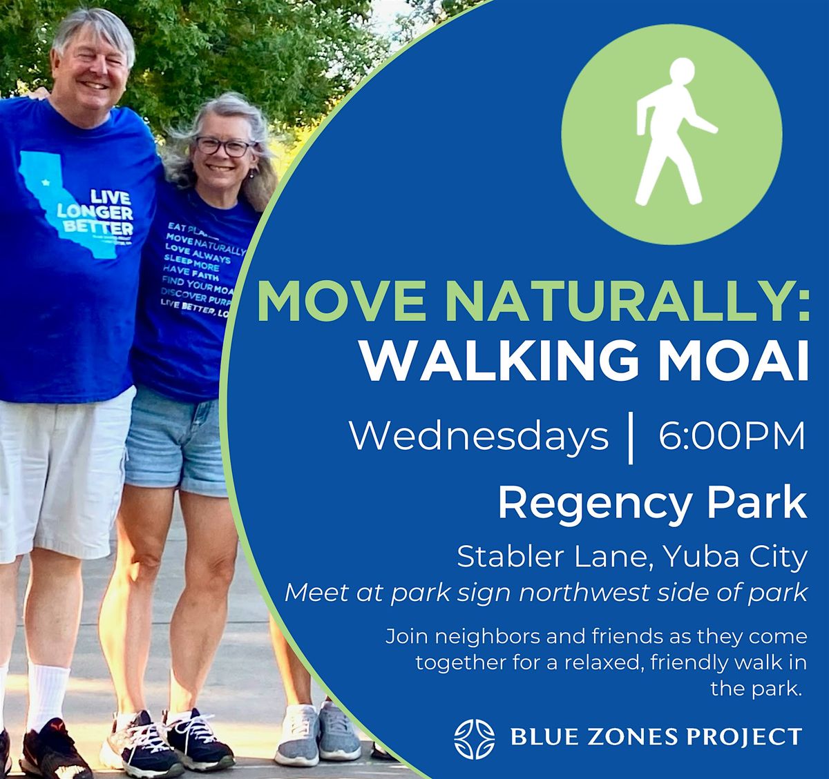 Regency Park Walking Moai with Blue Zones Project Yuba Sutter