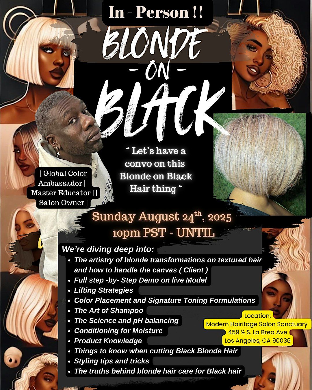 Blonde On Black: Look n Learn Blonding Class