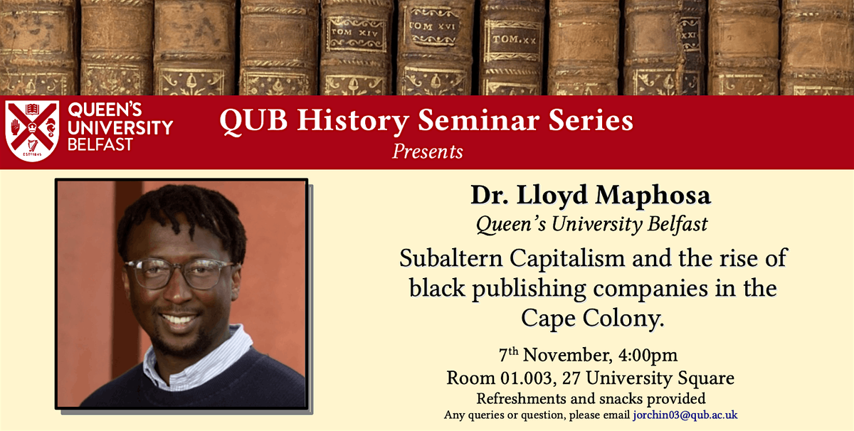 QUB History Seminar: Lloyd Maphosa