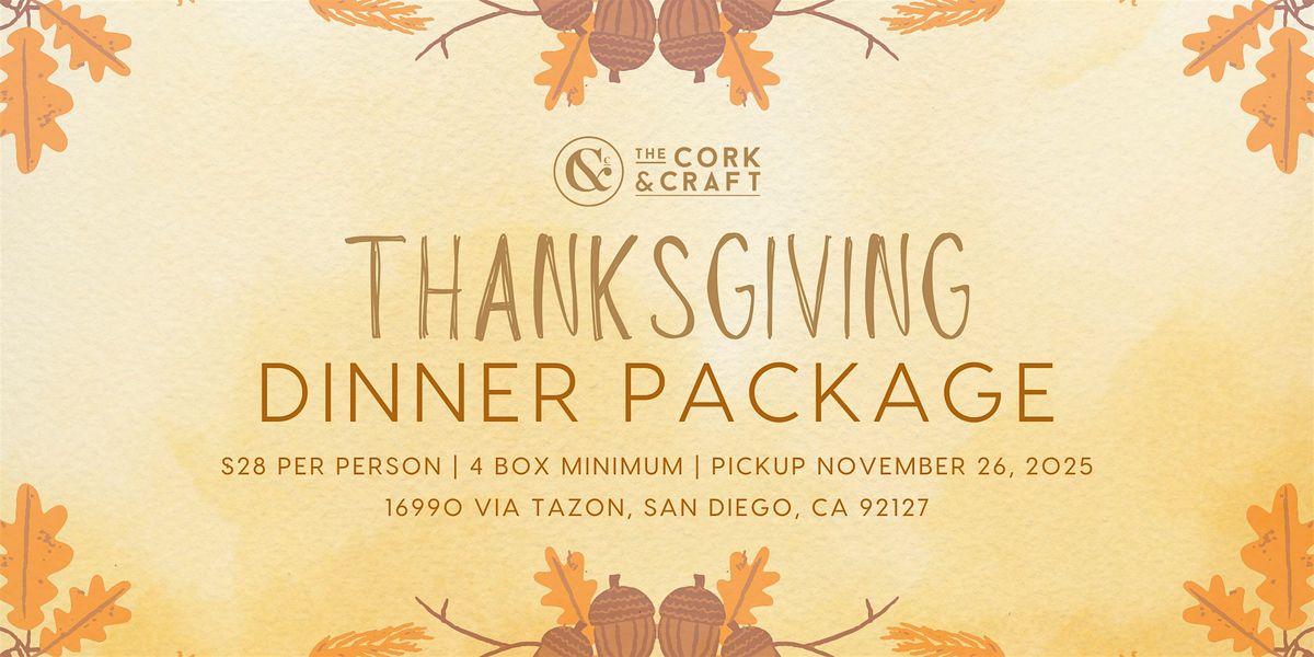 Cork & Craft Thanksgiving Dinner Package