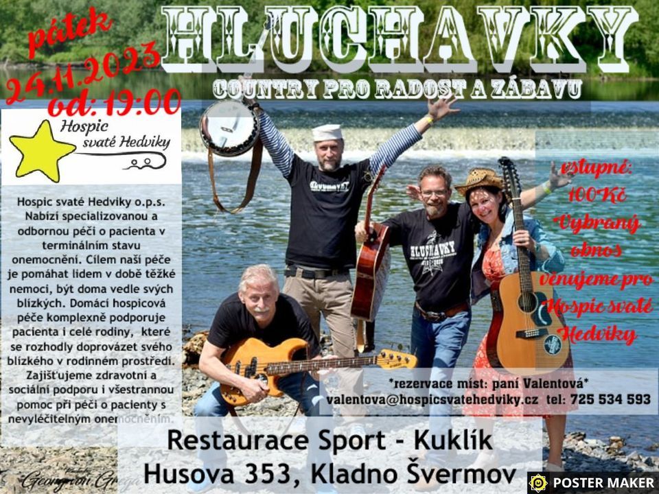 Oslava 10. v\u00fdro\u010d\u00ed Hospice svat\u00e9 Hedviky a country kapela Hluchavky 