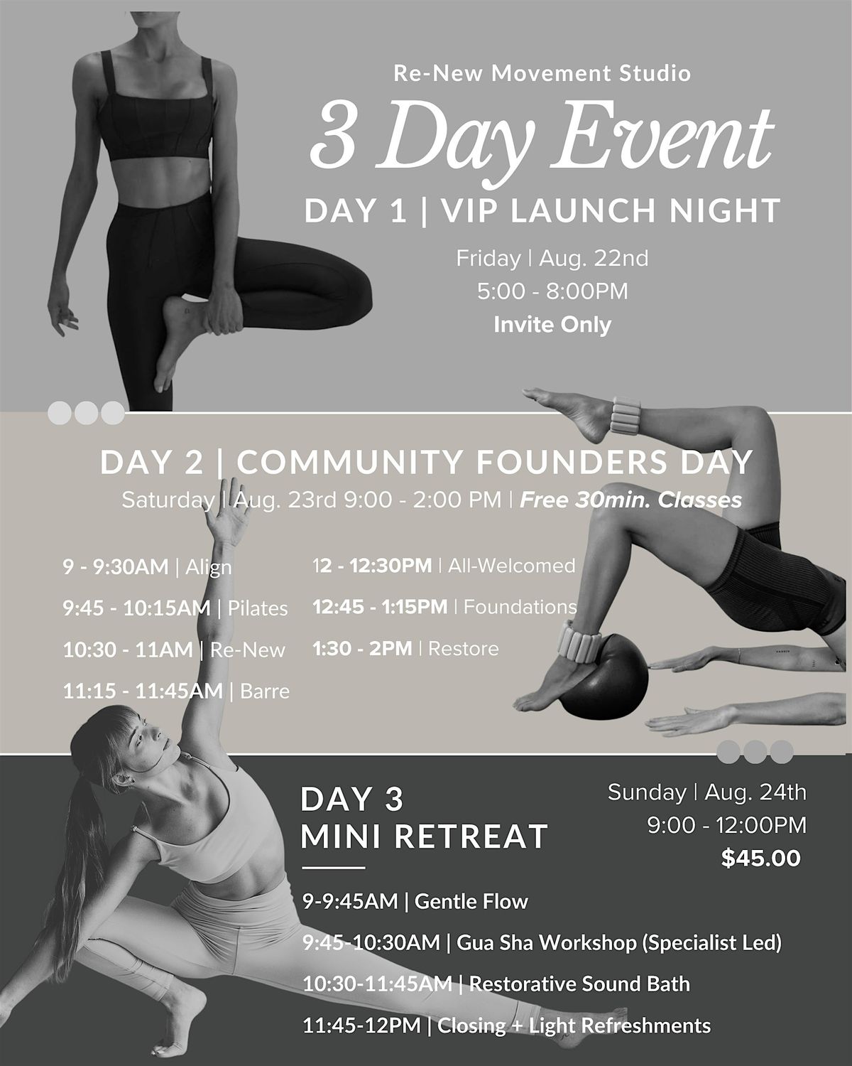 Re-New Movement Studio: VIP Launch Night | Day 1