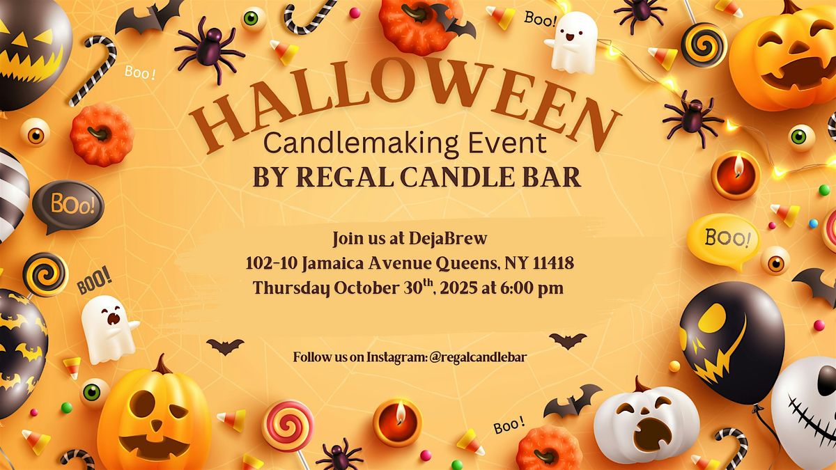 Halloween Candlemaking at DejaBrew in Queens | Hosted by Regal Candle Bar