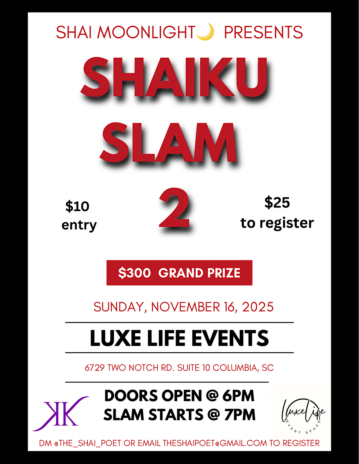Shaiku Slam 2: a haiku slam with a moonlit twist