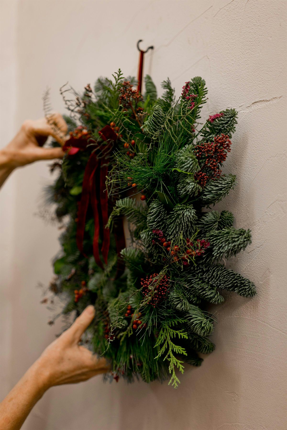 Fresh Christmas Wreath workshop at CRATE