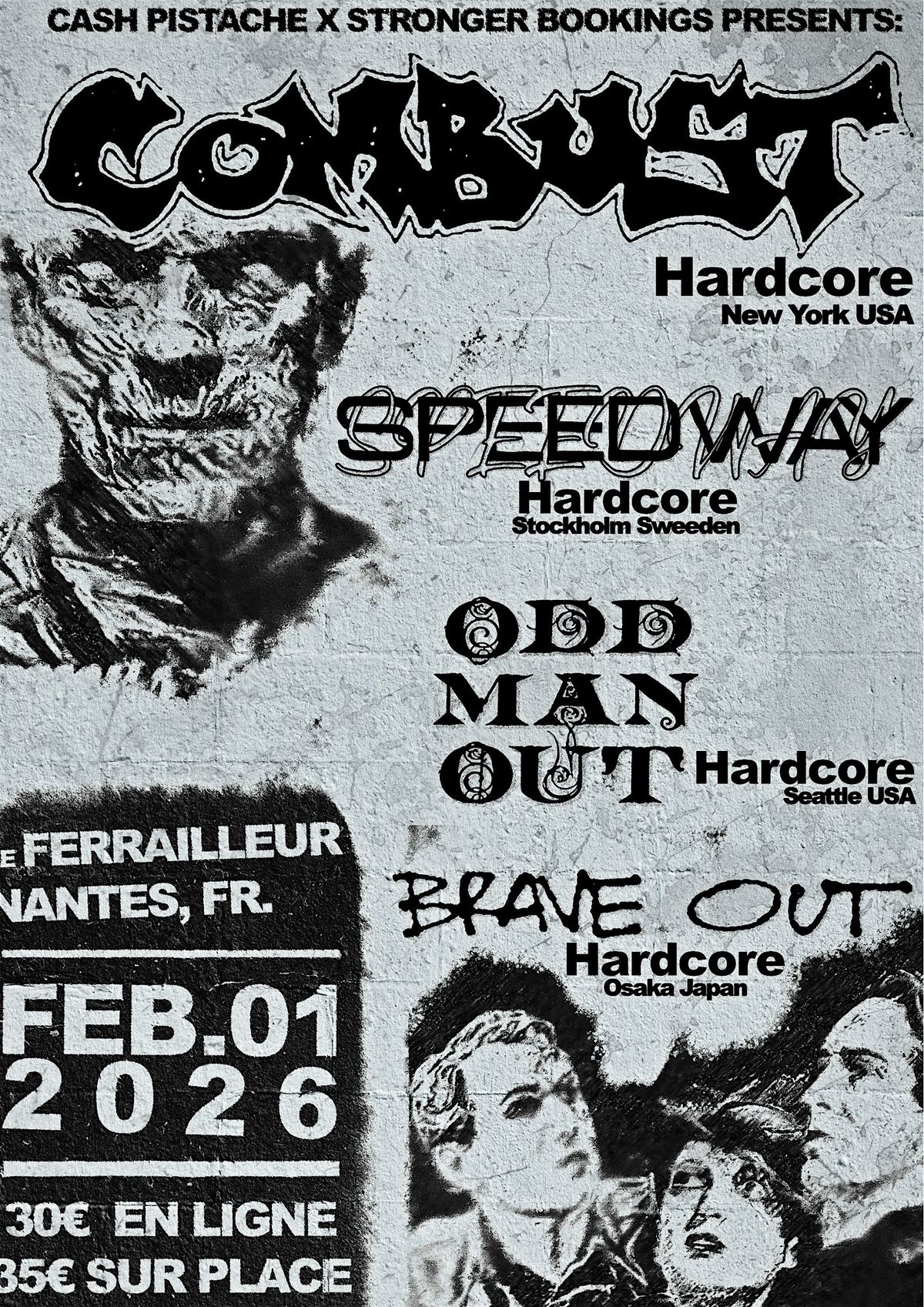 Combust + Speedway + Odd Man Out + Brave Out - Le Ferrailleur, Nantes (FR)