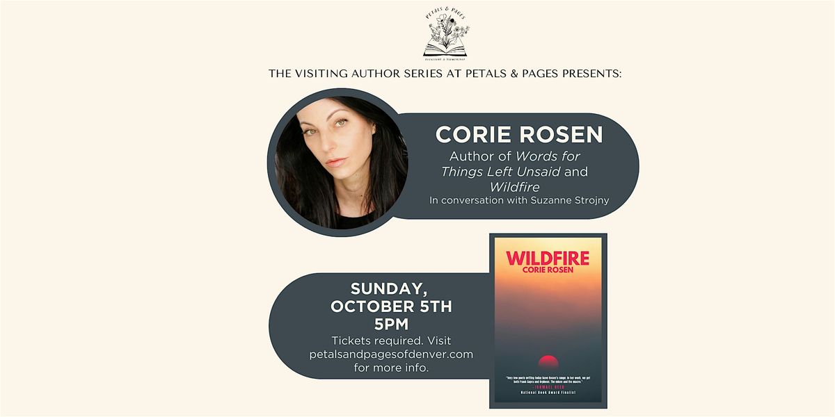 The Visiting Author Series at Petals & Pages Presents: Corie Rosen
