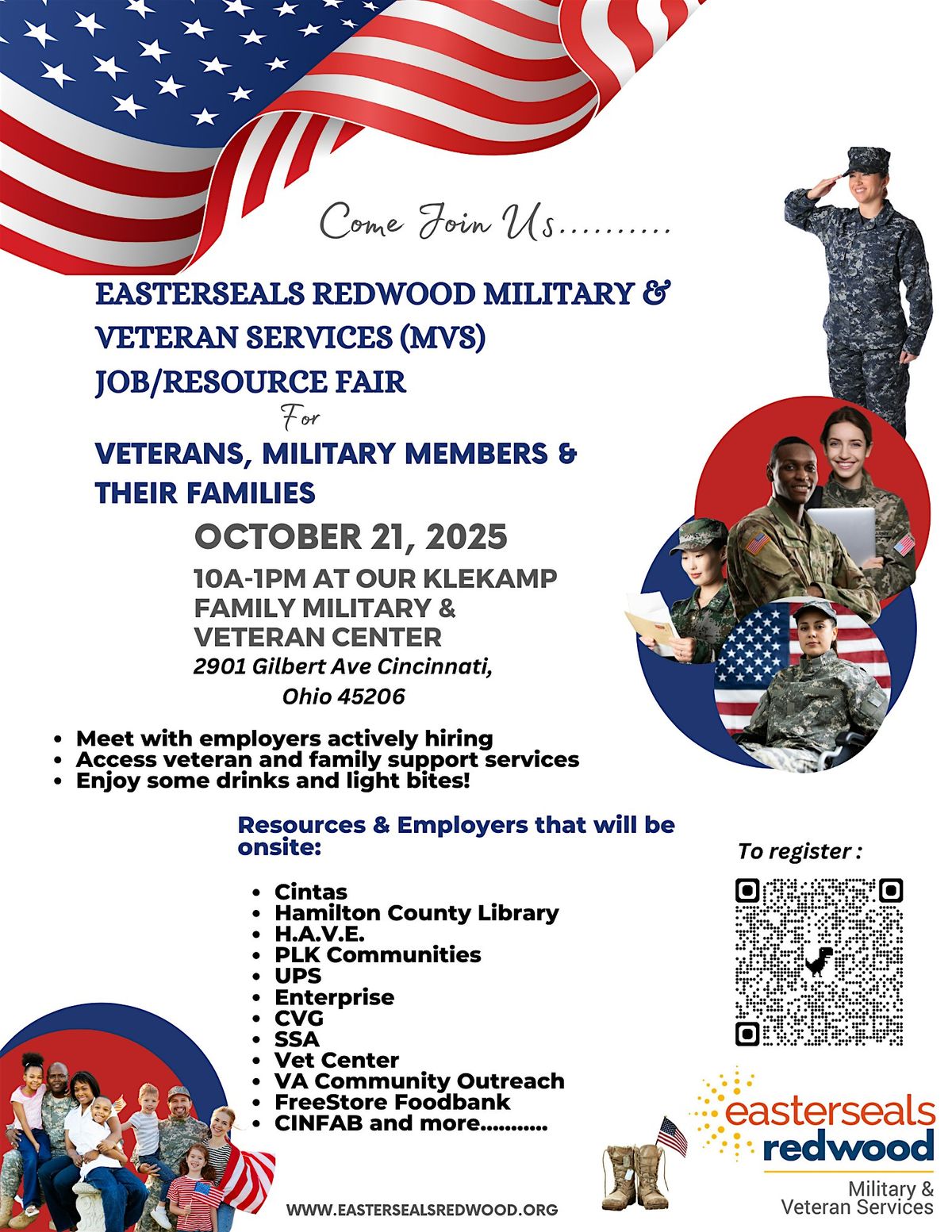 Easterseals Redwood MVS Job\/Resource Fair for Veterans,Military & Families.