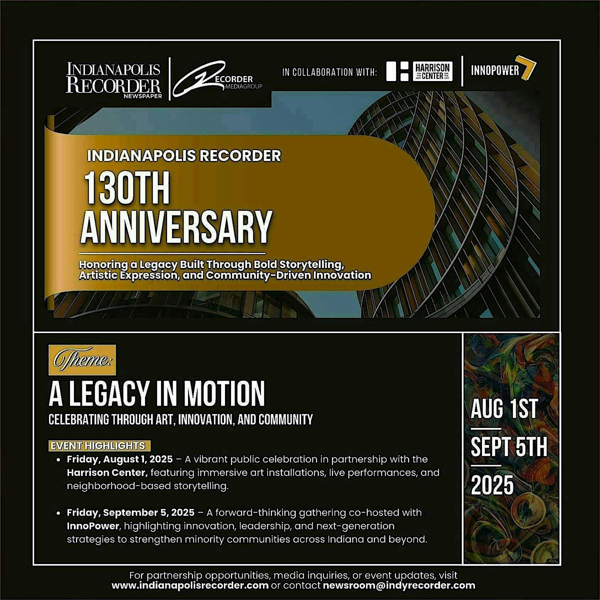September 2025: The Indianapolis Recorder's 130 Year Celebration