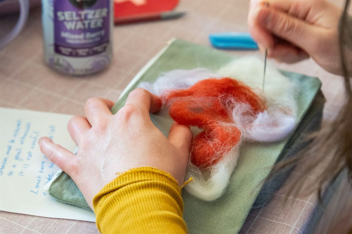 Needle Felting on Canvas Bags