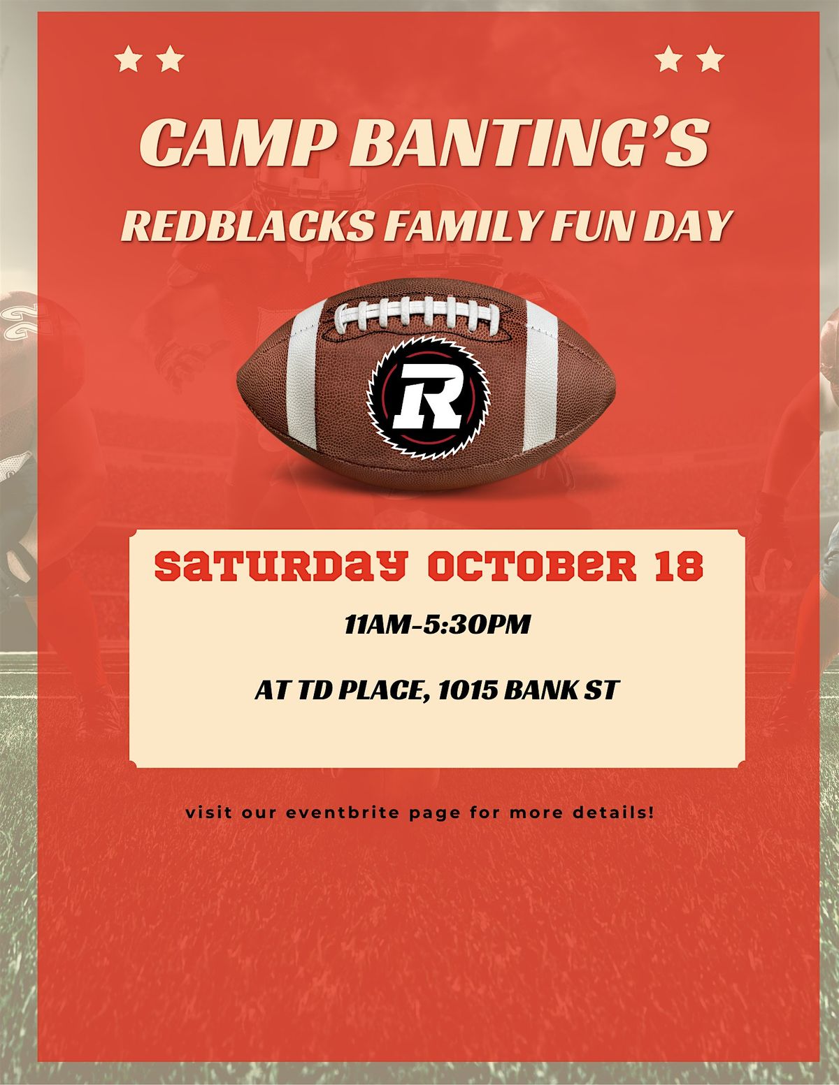 Camp Banting's Family Fun Day with the Ottawa Redblacks