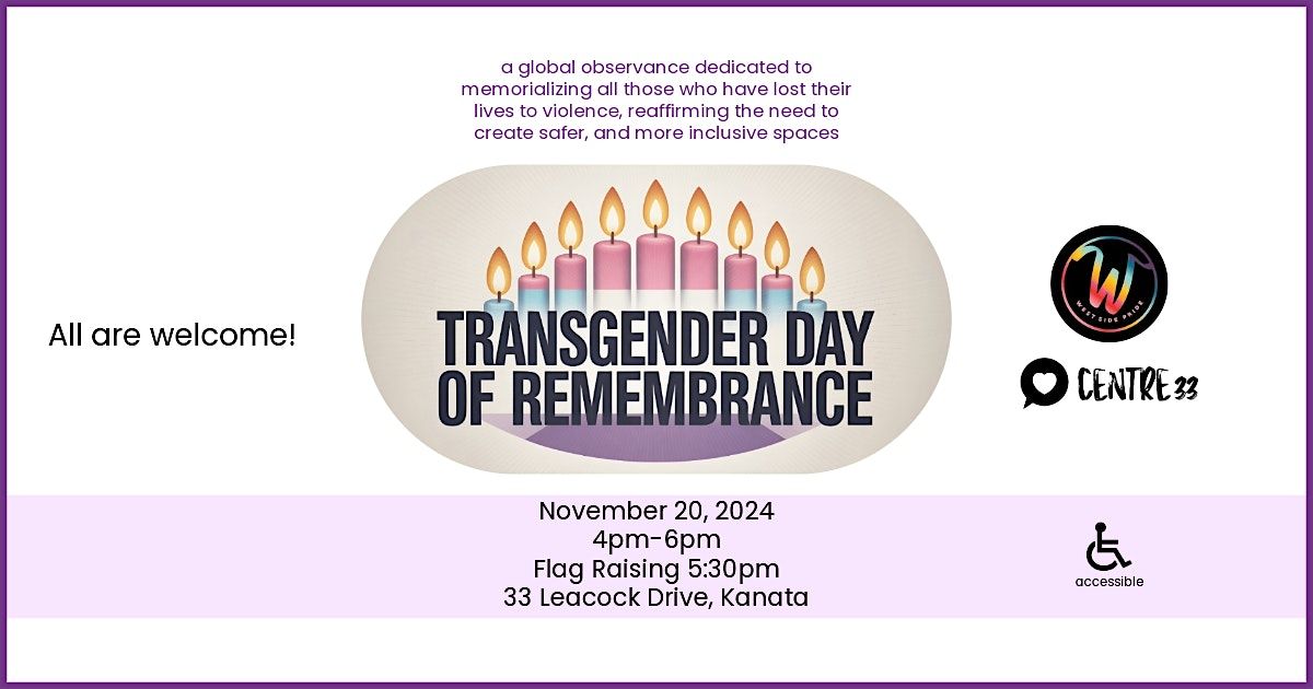 Transgender Day of Remembrance 2025 by Centre33 & West Side Pride