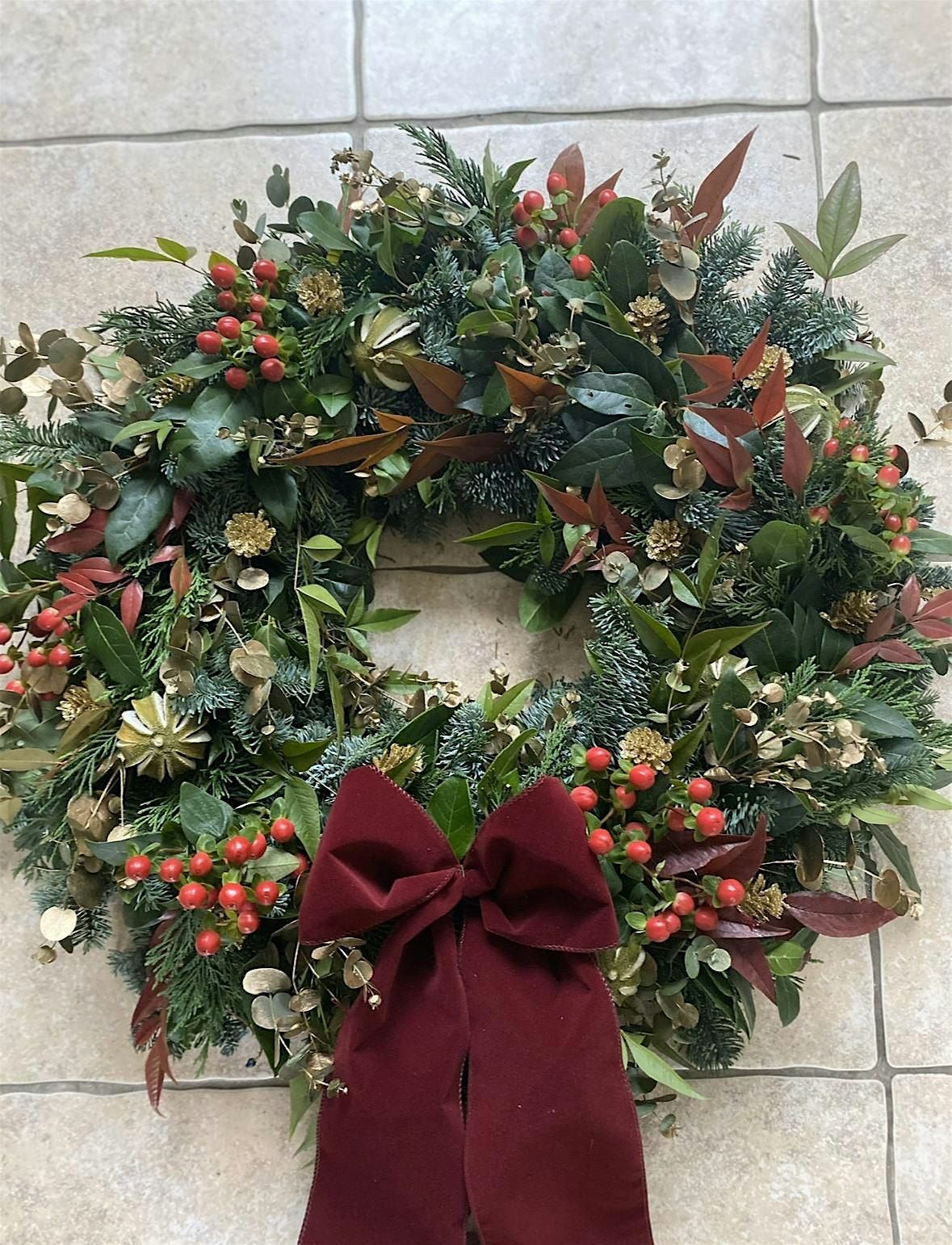 Christmas wreath making