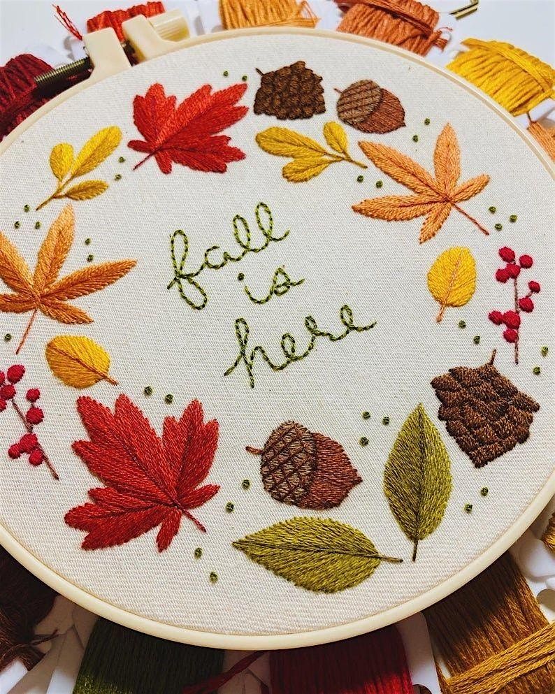 Sip & Stitch Fall Theme Embroidery Class