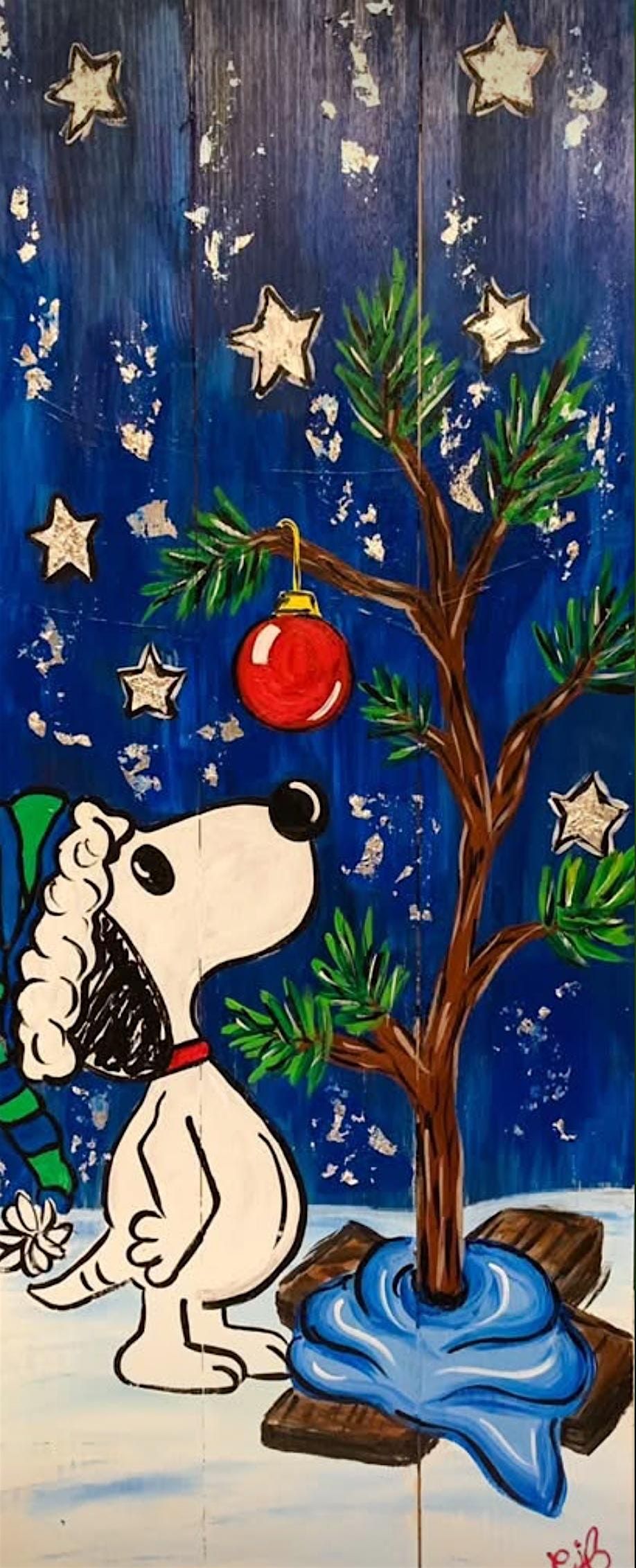 Holiday Snoopy Wood Painting at Bodega Beer Co