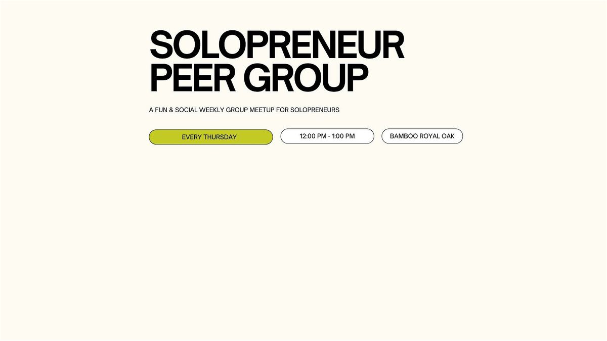 Solopreneur Peer Group