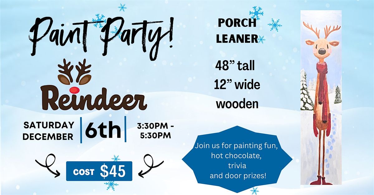 Reindeer Wooden Porch Leaner