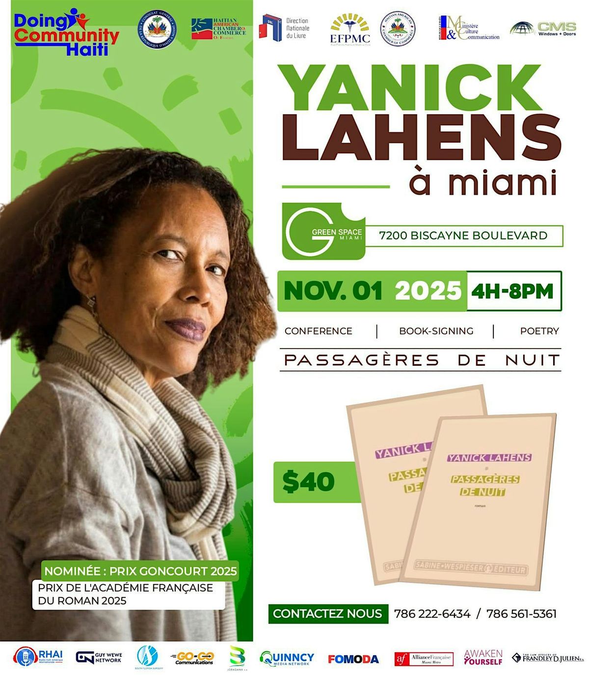 Yanick Lahens will sign "Passag\u00e8res de Nuit" in Miami