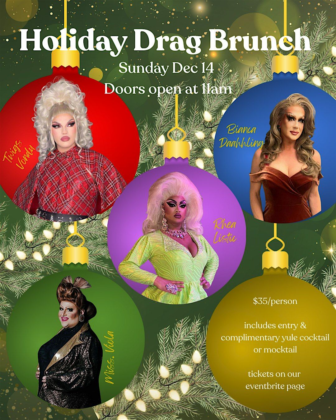 Holiday Drag Brunch at Emerald Cocktail Kitchen