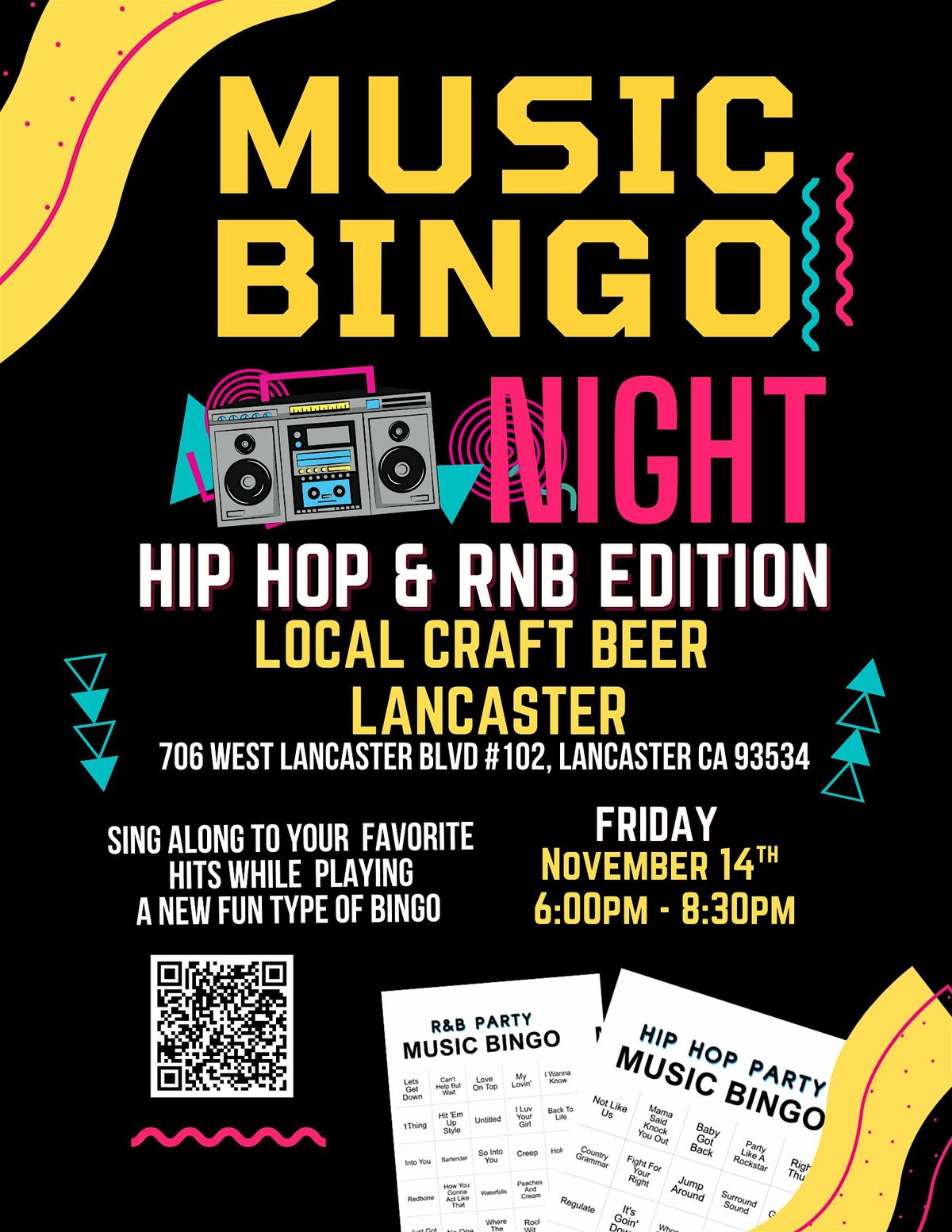 Hip Hop & RNB Music  Bingo @ Local Craft Beer Lancaster Lancaster