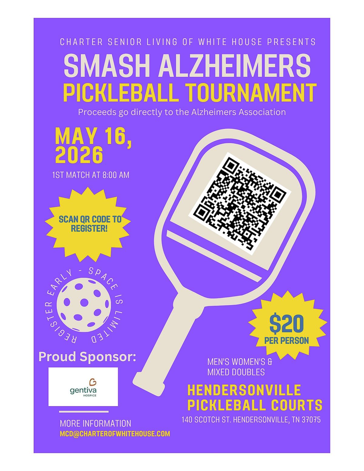 Smash Alzheimer's Pickleball Tournament