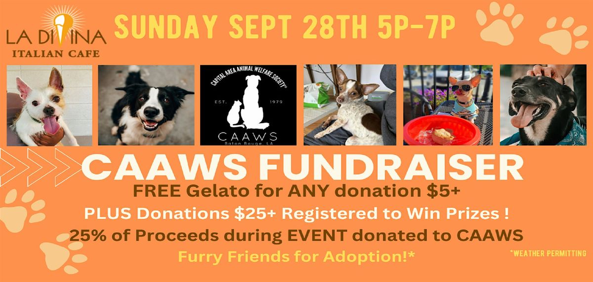 Gelato Love for Dogs: A CAAWS Fundraiser Sunday, Sept 28th 5p-7p