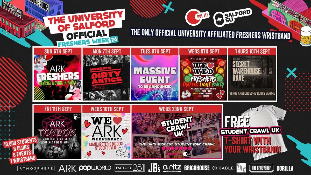 SALFORD UNIVERSITY - OFFICIAL - All Access Freshers Wristband 2026 \ud83c\udf9f\ufe0f