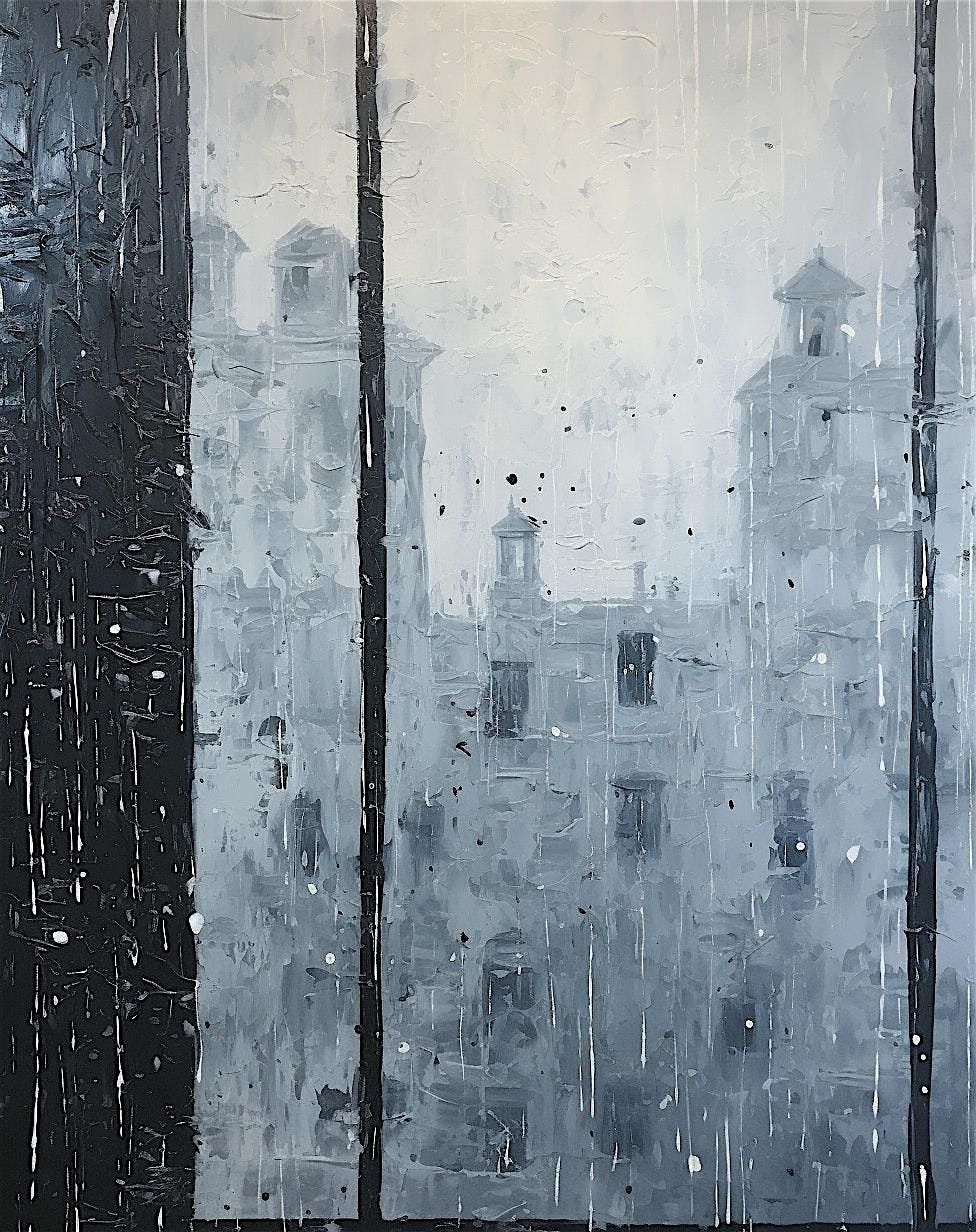 City Through a Window - A Paint Along (like Paint and Sip)