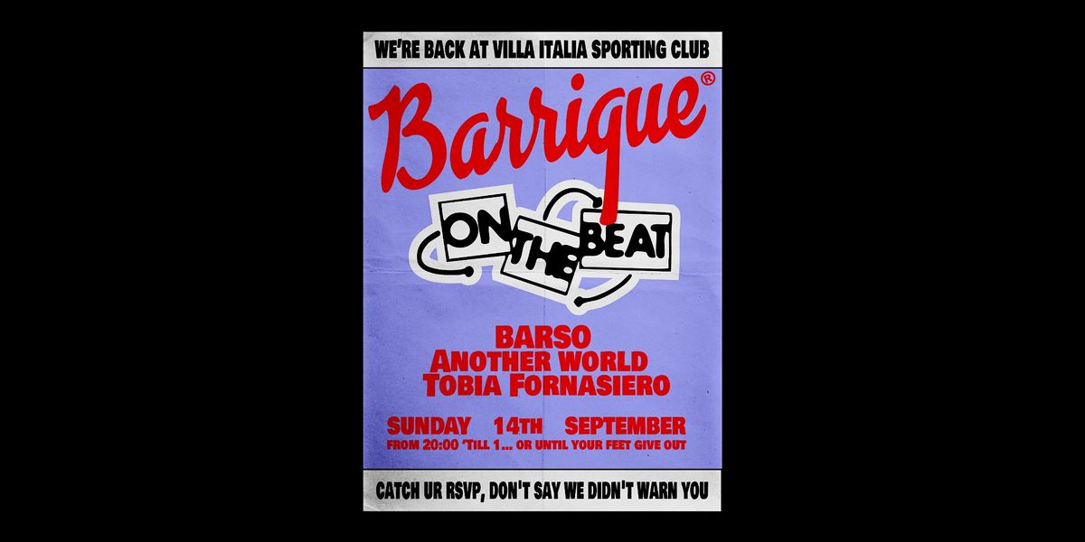 BARRIQUE 14th SEPTEMBER