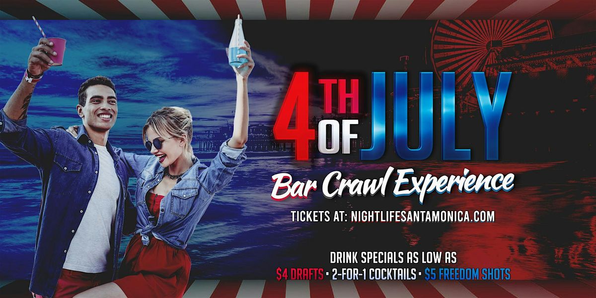 Santa Monica Pre 4th of July Red White and Brew Bar Crawl Party