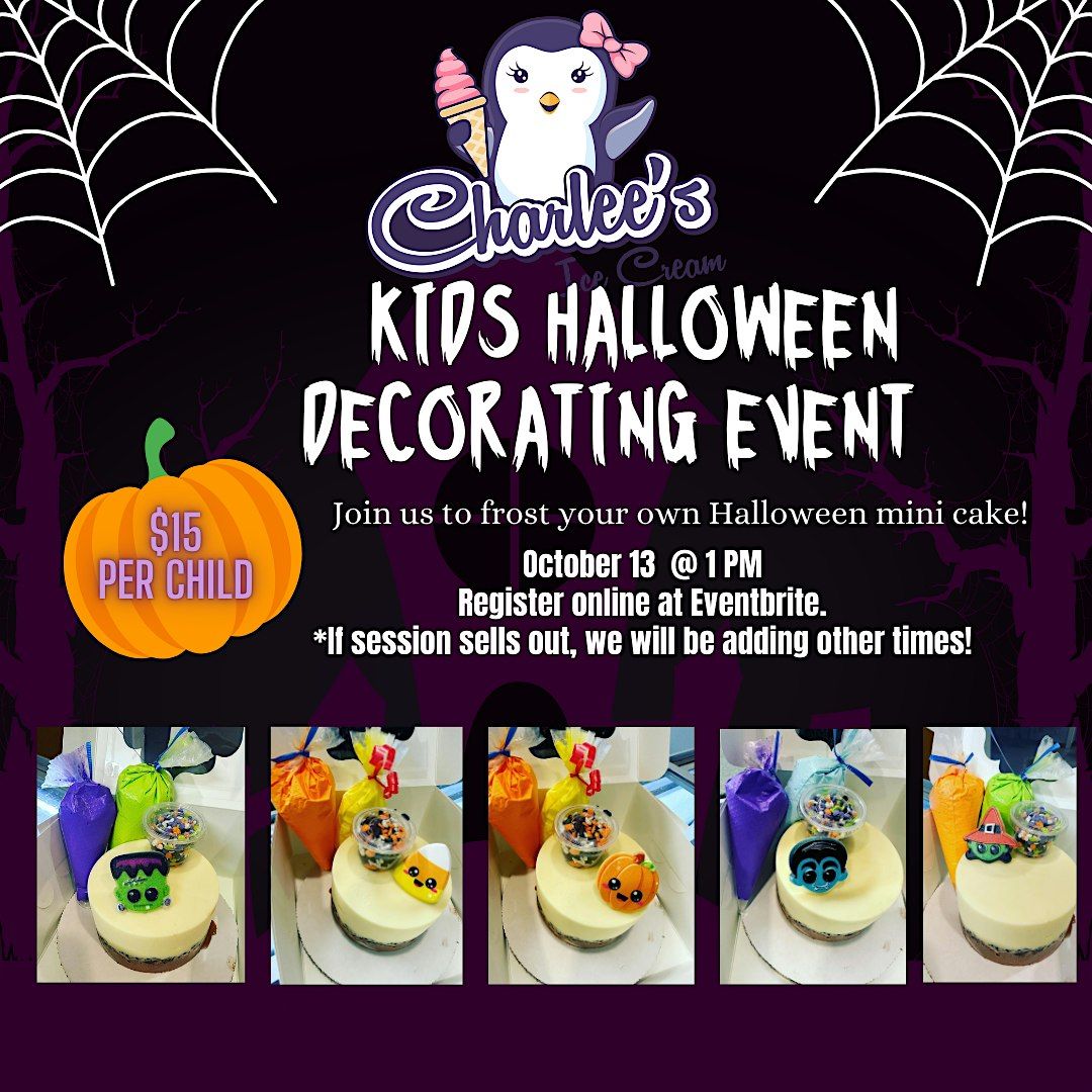 Kids Halloween Ice Cream Cake Decorating