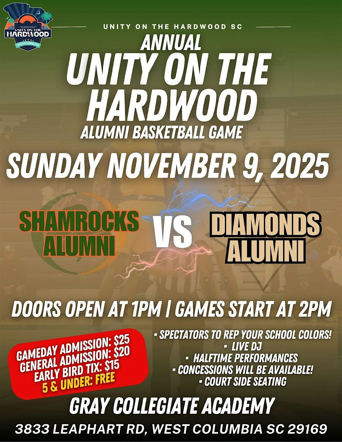 Unity on the Hardwood SC: Diamonds vs Shamrocks Alumni Basketball Game
