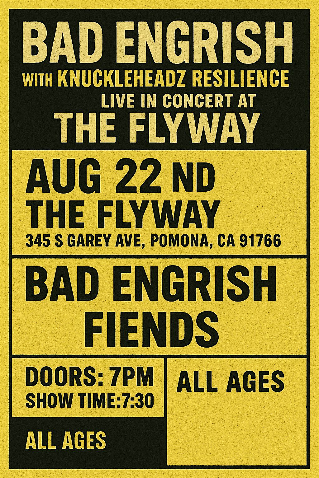 BAD ENGRISH WITH KNUCKLEHEADZ RESILIENCE FIENDS LIVE IN CONCERT