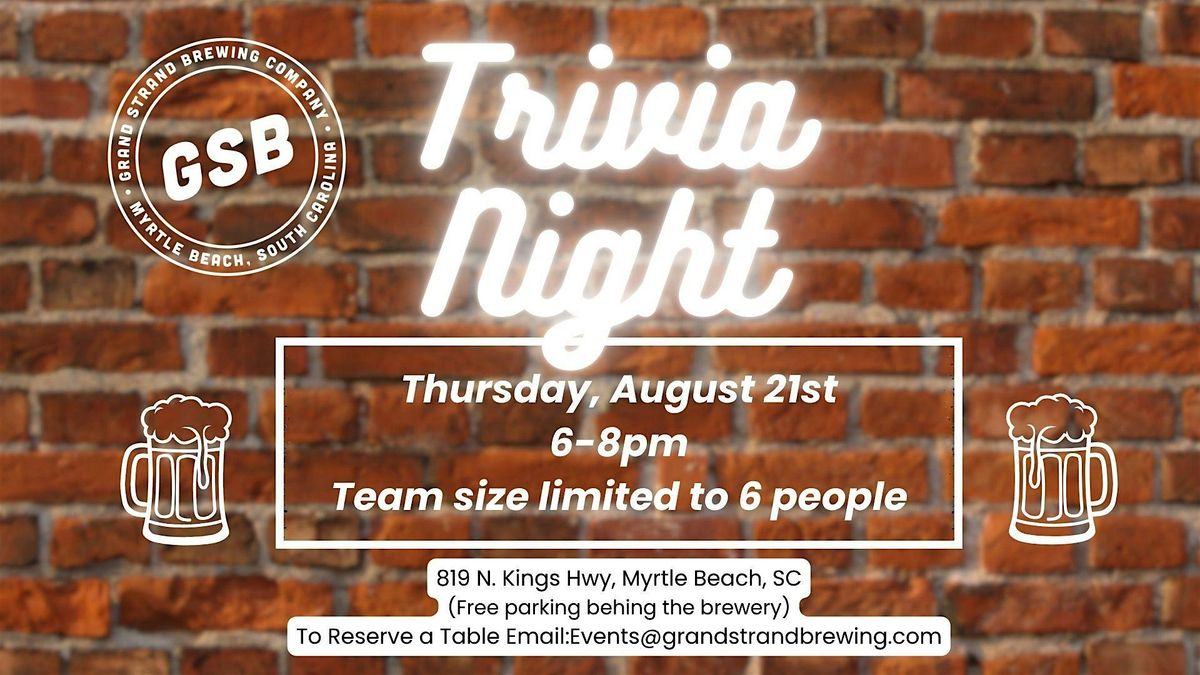 Grand Strand Brewery Trivia Night