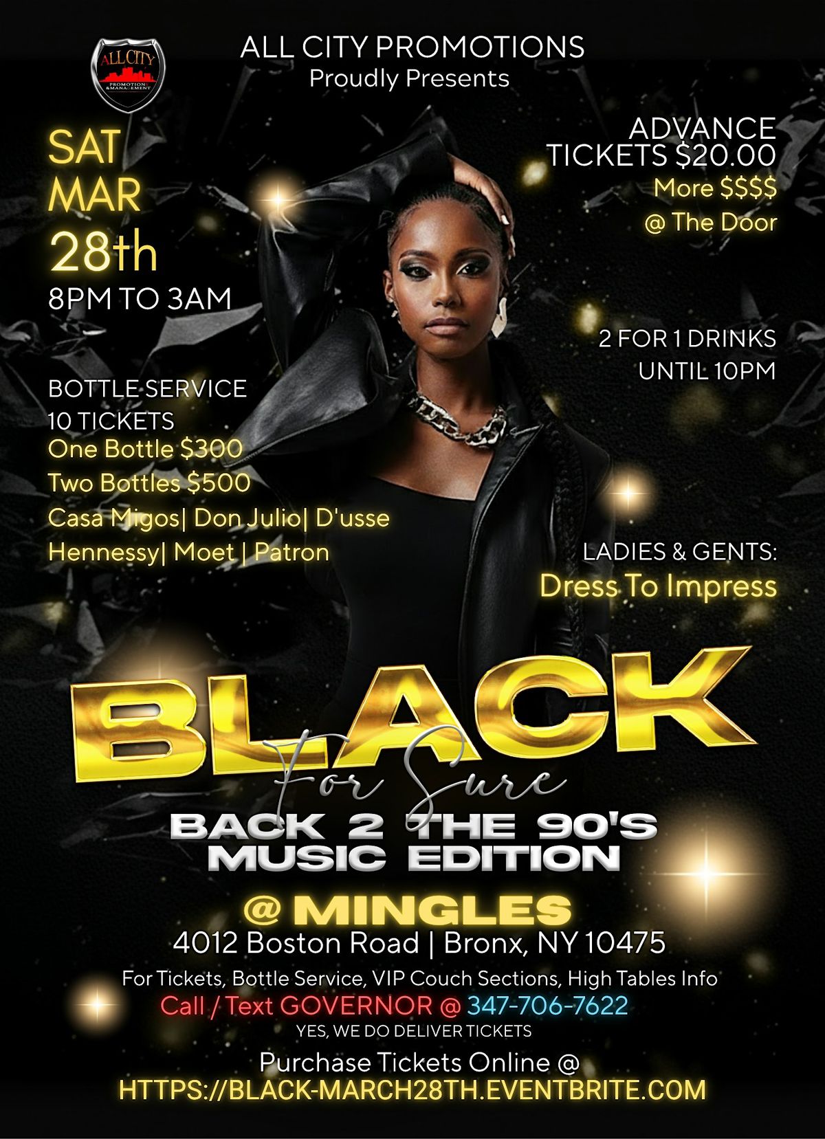 Sat March 28th, 2026 - BLACK For Sure  @ MINGLES