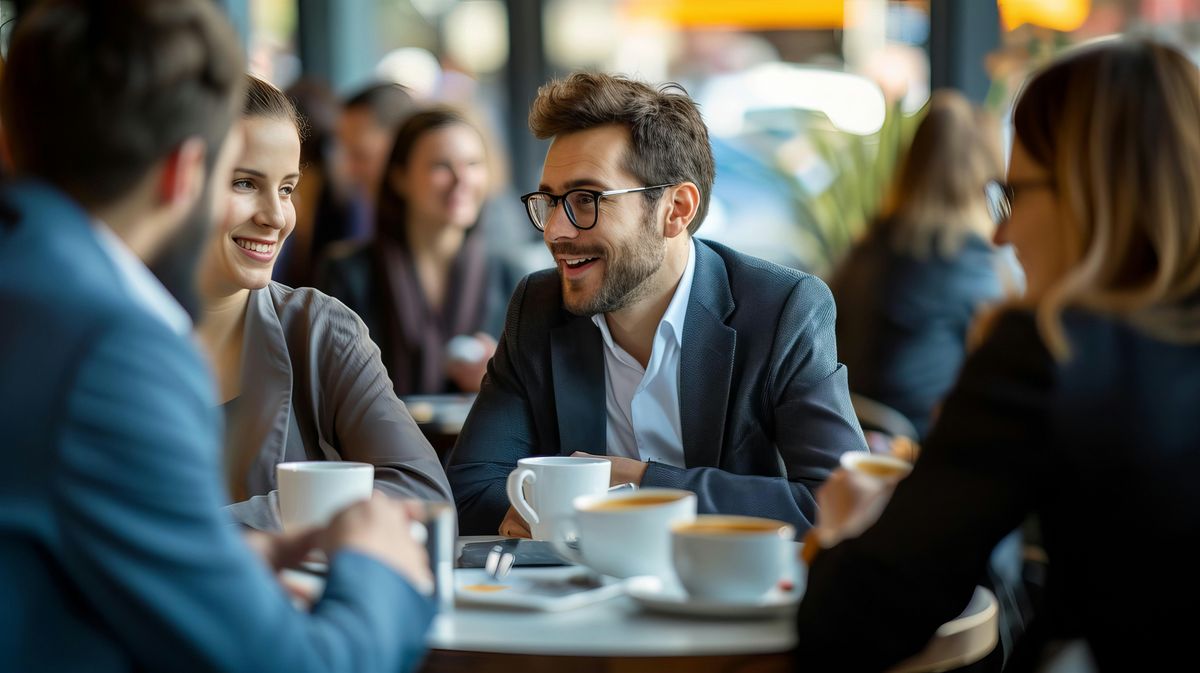 Networking Coffee and Connecting, sponsored by Media Friendly & AWA