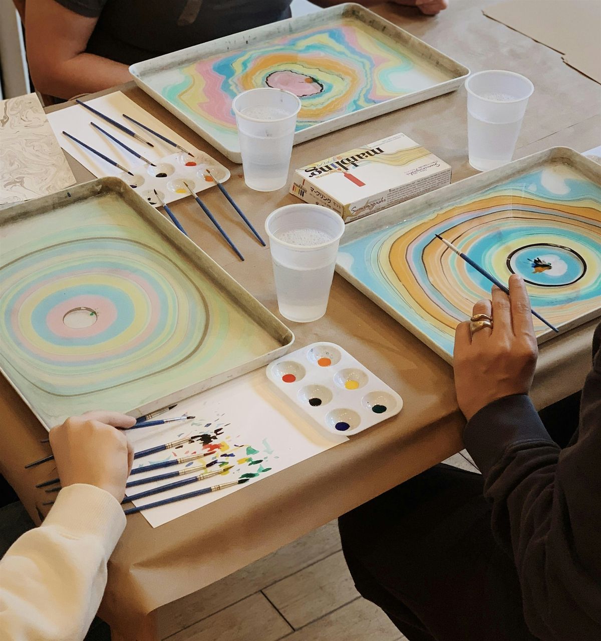 Suminagashi: Meditative Paper Marbling Workshop at Wolf Point Distilling