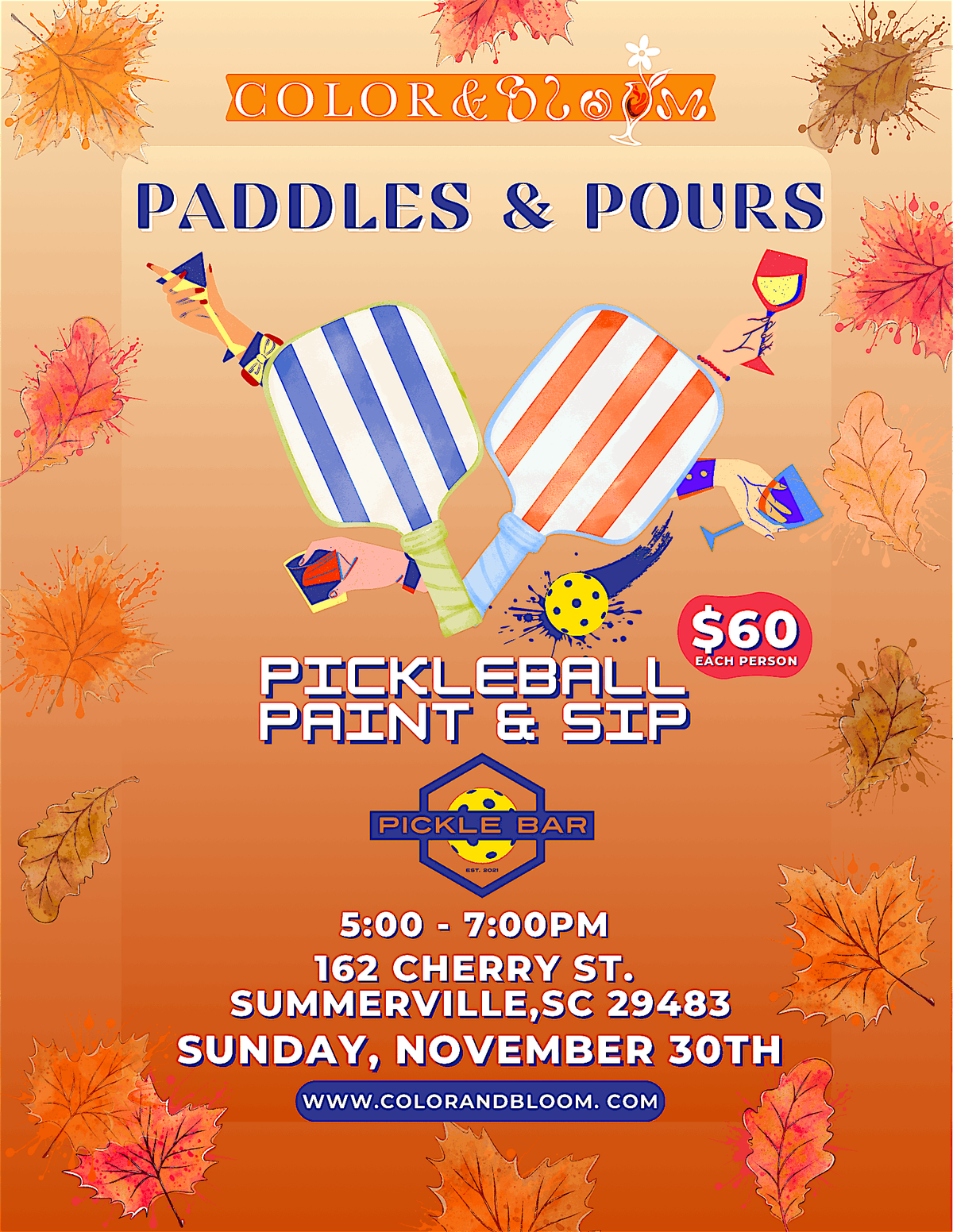 Paddles and Pours: Paddle Board Sip and Paint | 1h Pickleball