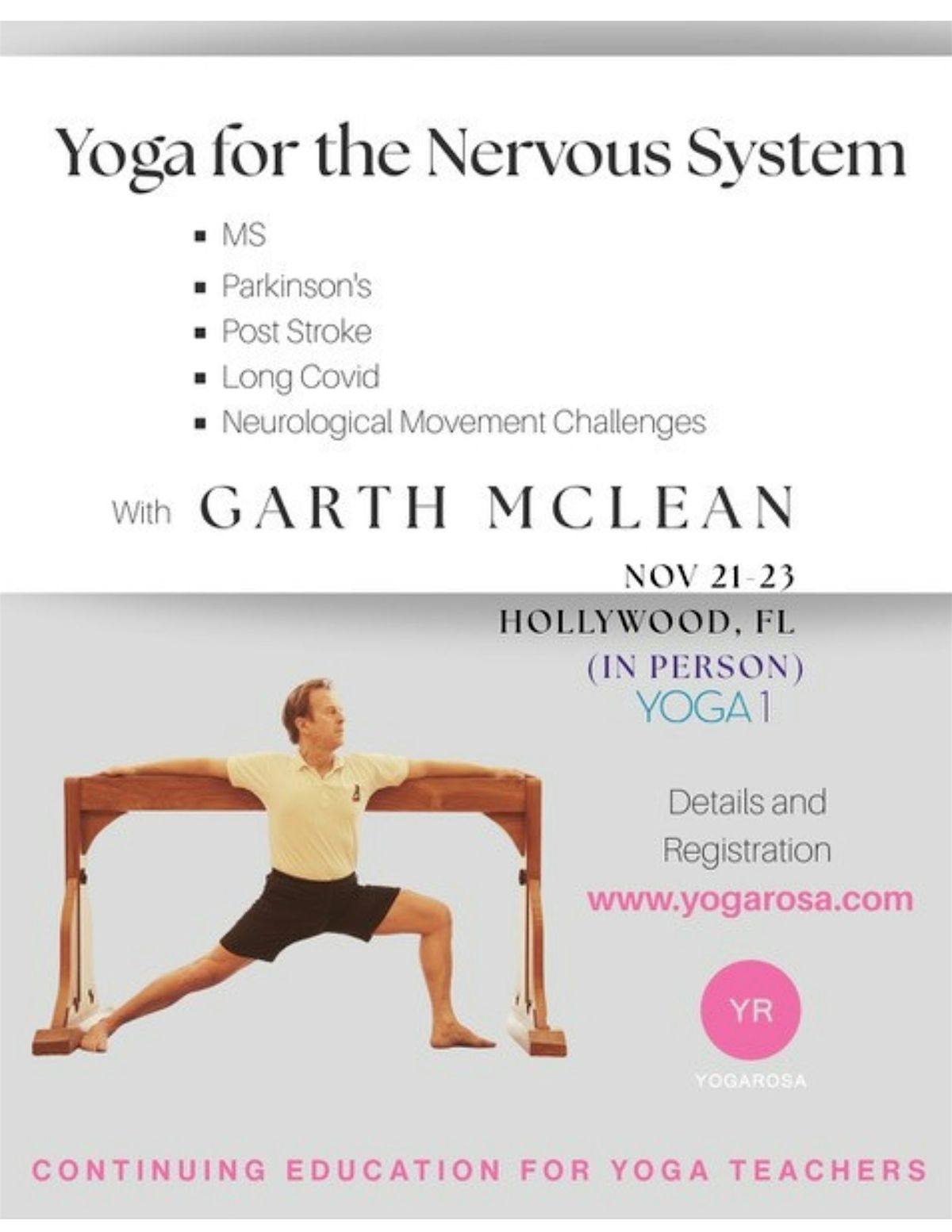 Yoga Teacher Training- For the Nervous System with Garth McLean